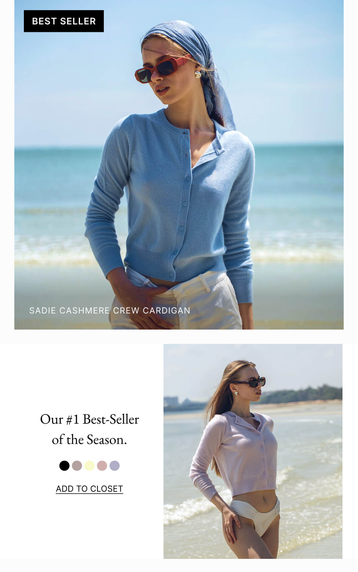 BEST SELLER | Sadie Cashmere Crew Cardigan