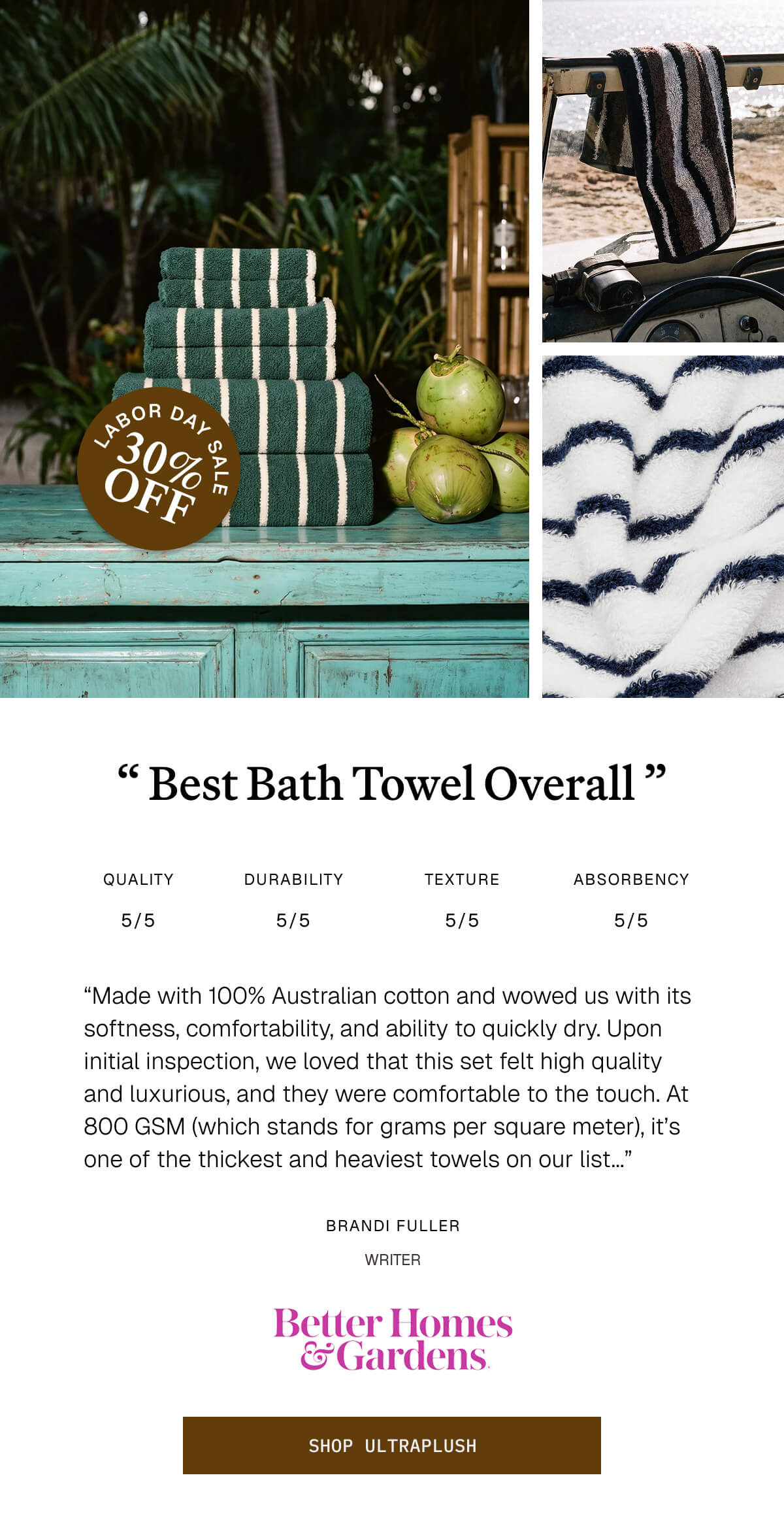 Labor Day Sale 30% Off Bath Linens