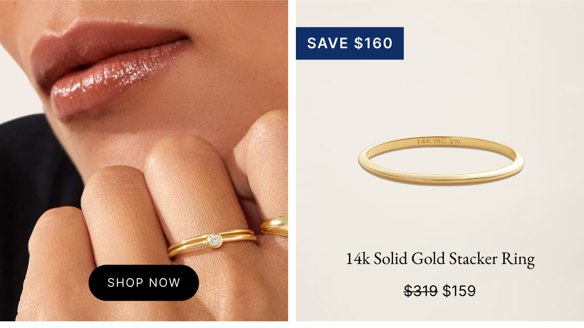 14k Solid Gold Stacker Ring