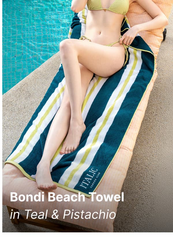 Bondi towels in Teal & Pistachio