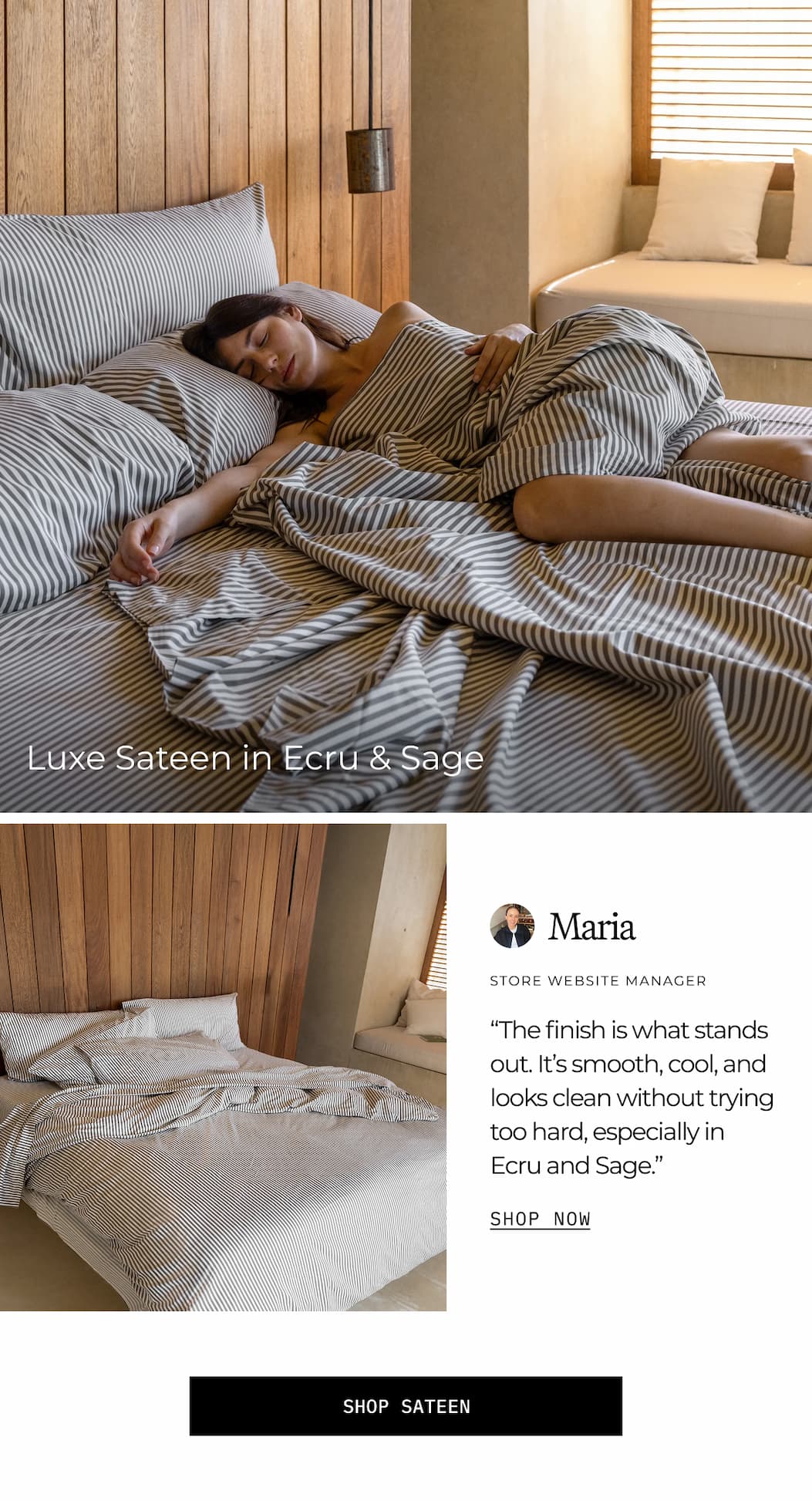 ITALIC | Ecru and White Stripe Bedding