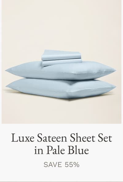 Luxe Sateen Sheet Set in Pale Blue