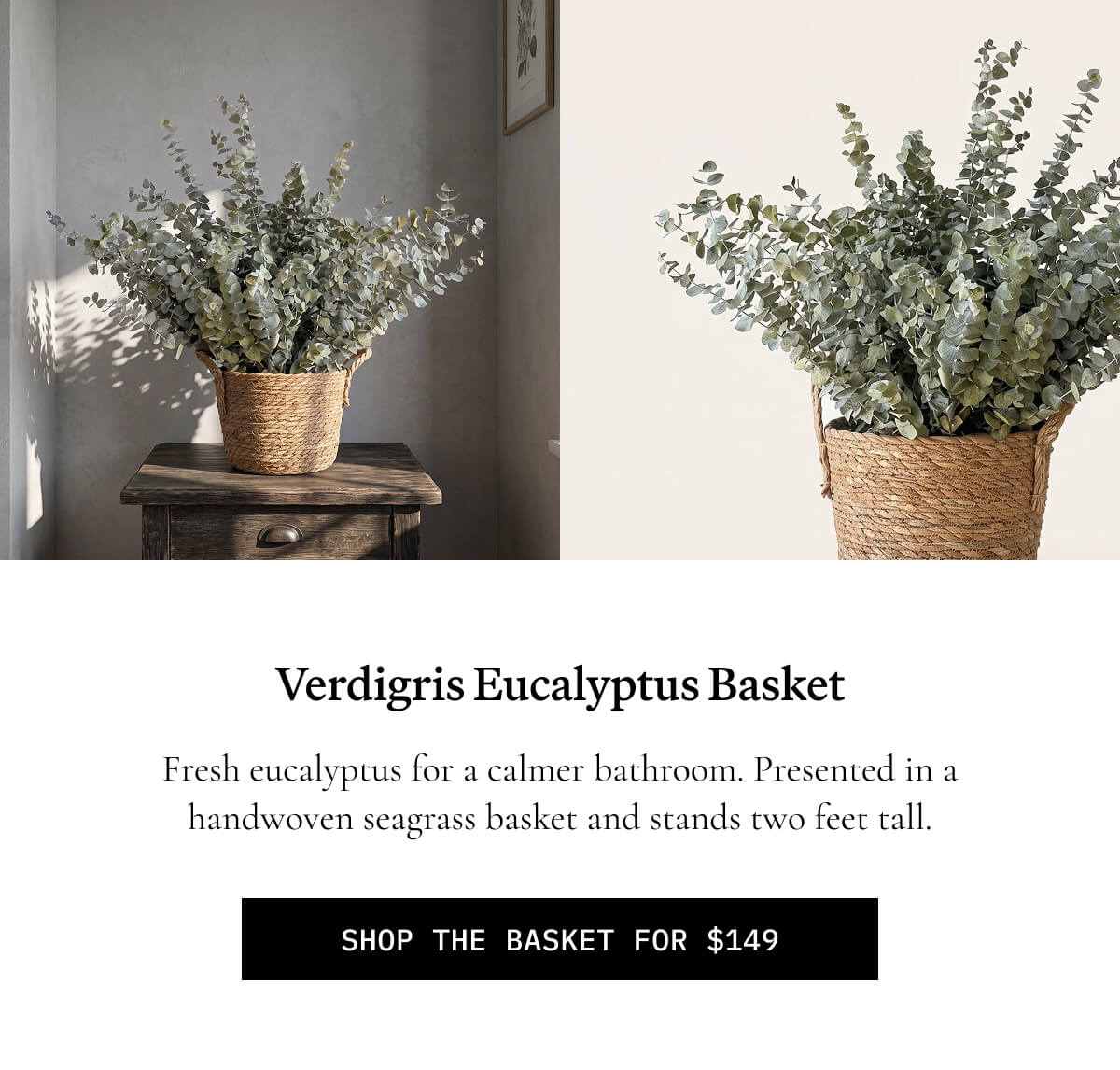 ITALIC | Verdigris Eucalyptus Basket by House of Lilac