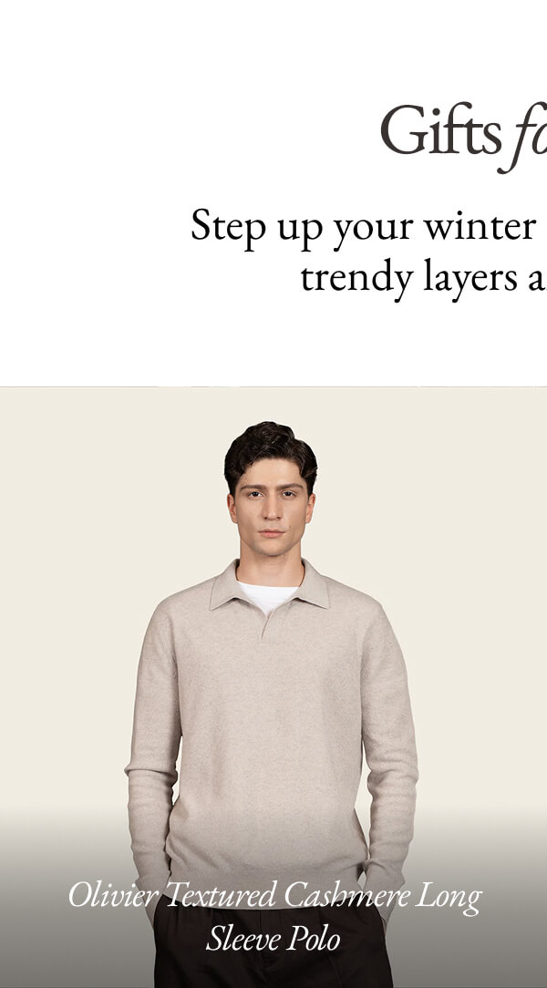 Olivier Textured Cashmere Long Sleeve Polo