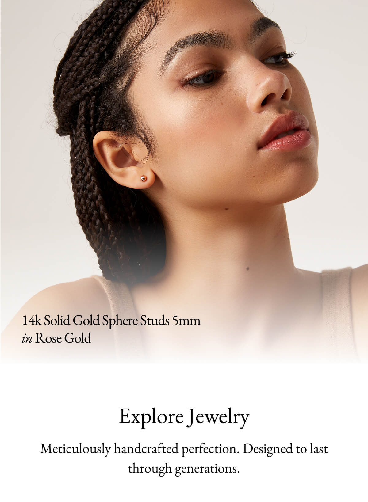 14k Solid Gold Sphere Studs 5mm