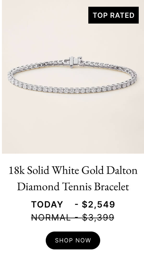 18k Solid White Gold Dalton Diamond Tennis Bracelet