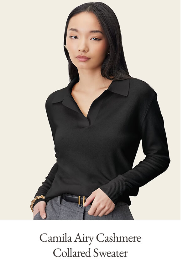 Camila Airy Cashmere Collared Sweater