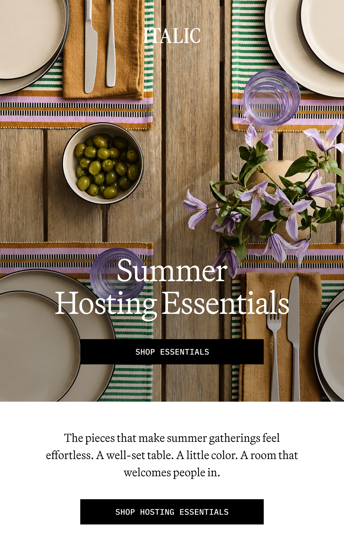 ITALIC | Summer Hosting Essentials