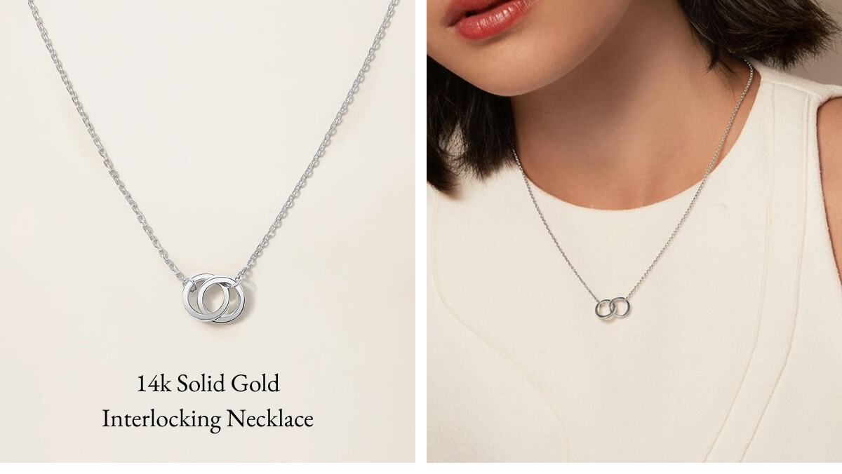 14k Solid Gold Interlocking Necklace