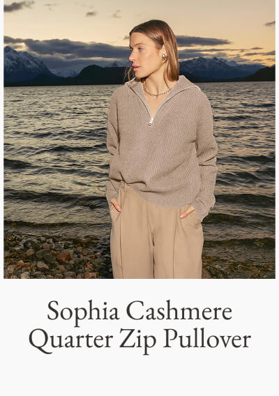 Sophia Chunky Cashmere Quarter Zip Pullover