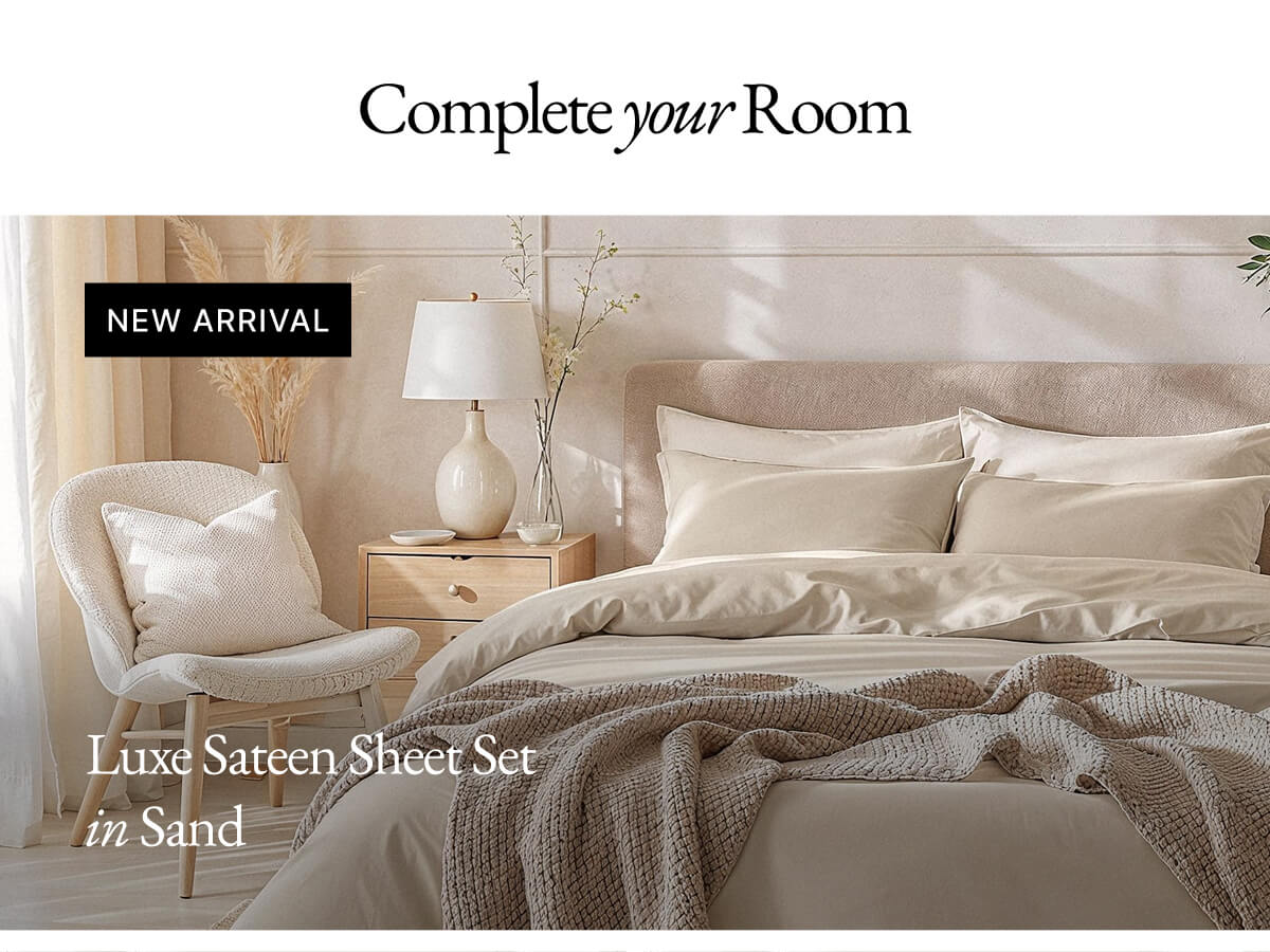 Italic | Life is the Luxury | Complete your Room NEW ARRIVAL Luxe Sateen Sheet Set in Sand