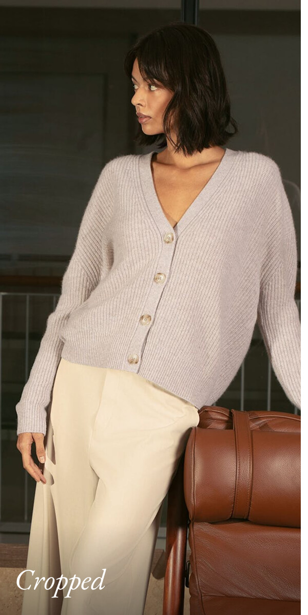 Billie Cropped Cardigan in Oatmeal