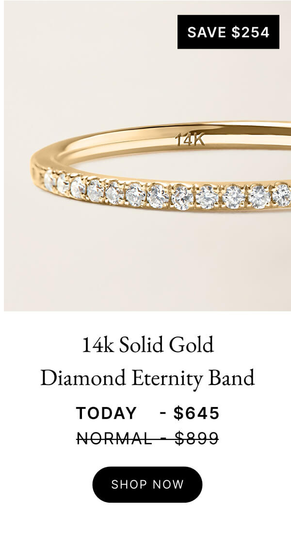 14k Solid Gold Diamond Eternity Band