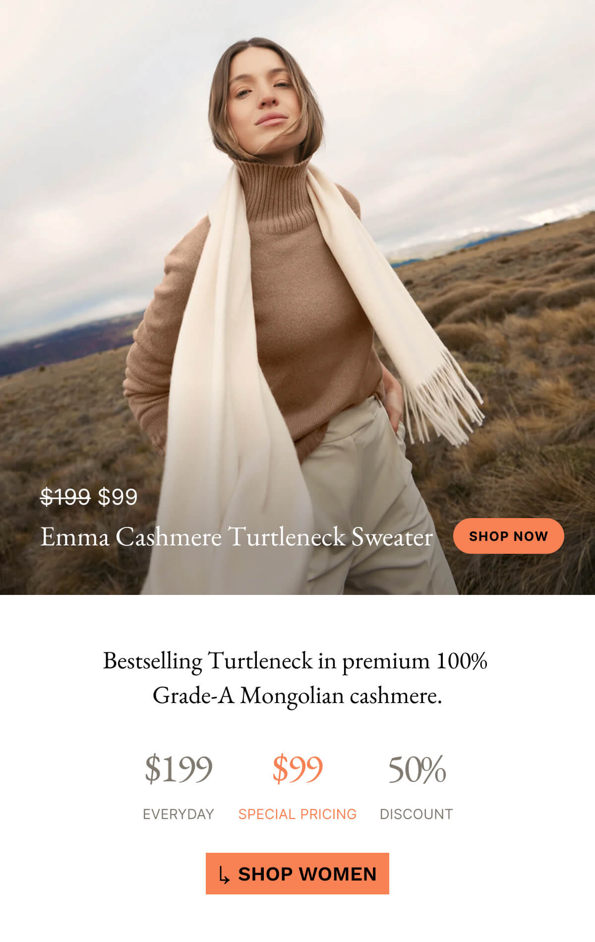 Emma Cashmere Relaxed Turtleneck Sweater