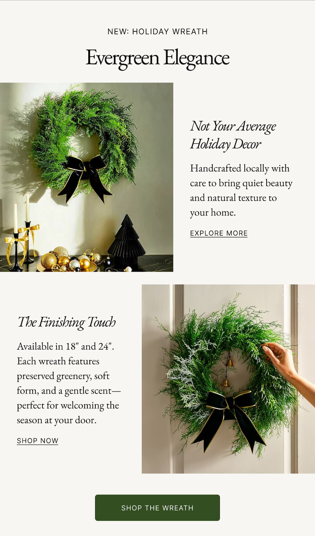 NEW: HOLIDAY WREATH | EVERGREEN ELEGANCE