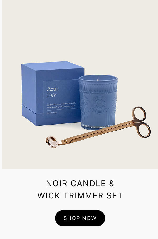 Noir Candle and wick trimmer set