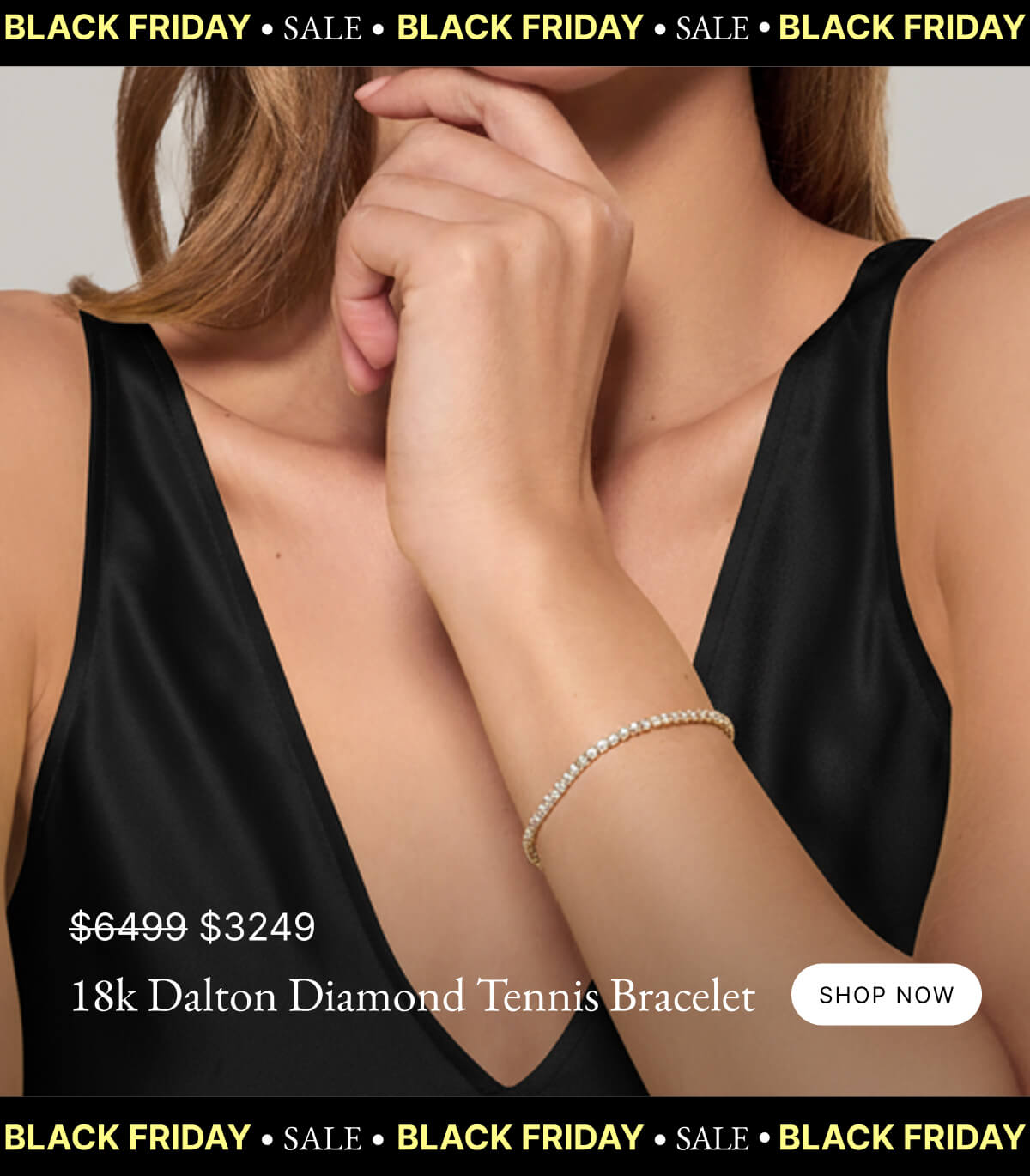 18k Solid Gold Dalton Diamond Tennis Bracelet