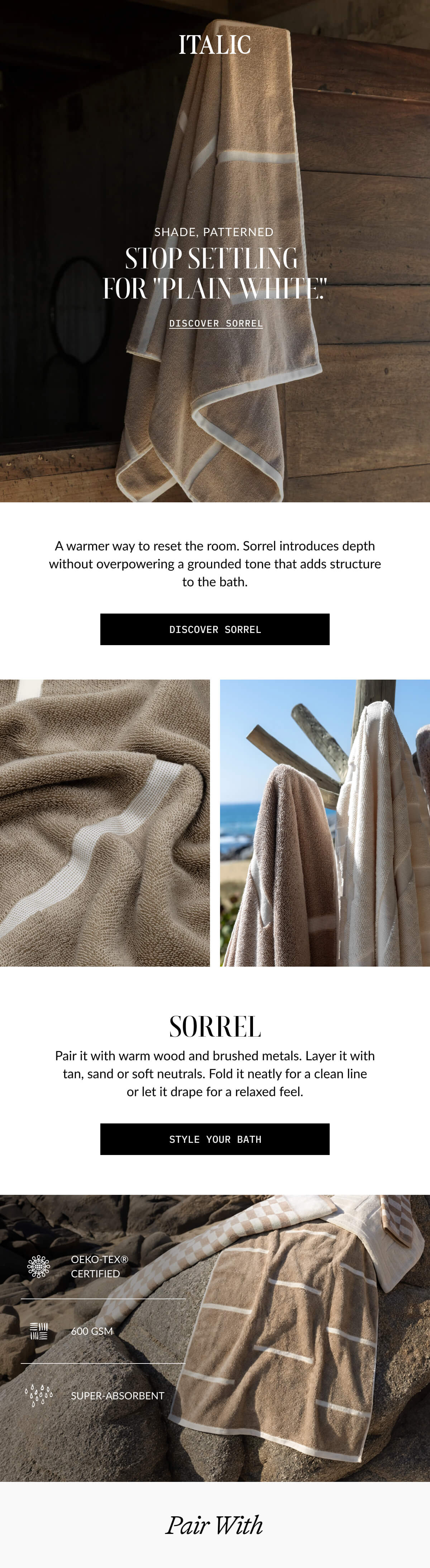 ITALIC | SORREL TOWELS