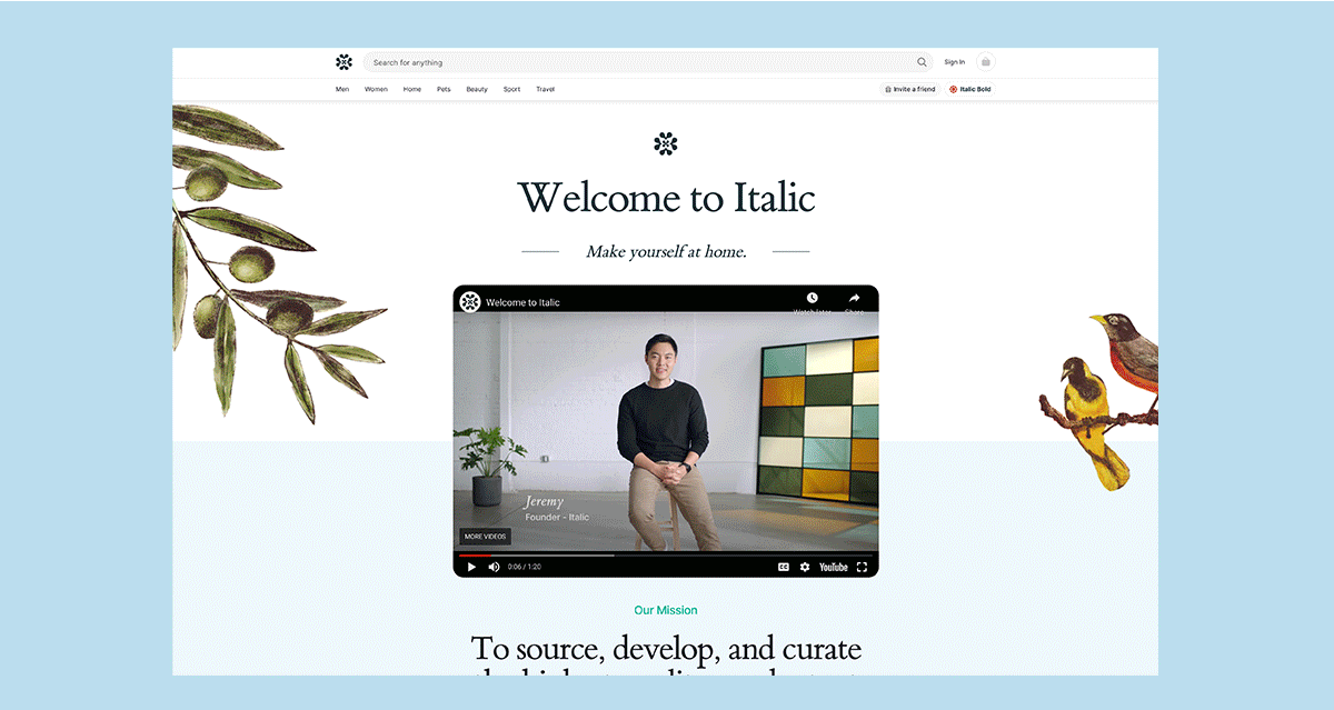 Welcome to Italic | Make yourself at home