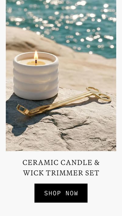 CERAMIC CANDLE WITH WICK TRIMMER