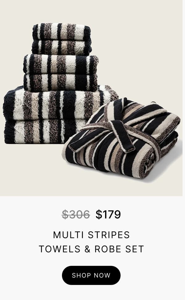 Multi Stripes Towel and Robe Set