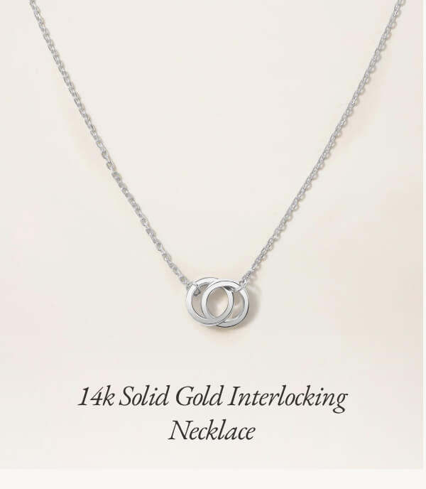 14k Solid Gold Interlocking Necklace
