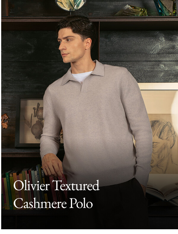 Olivier Textured Cashmere Polo