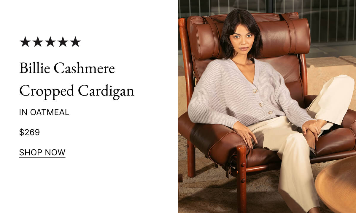 Billie Cashmere Cropped Cardigan IN OATMEAL $269 SHOP NOW