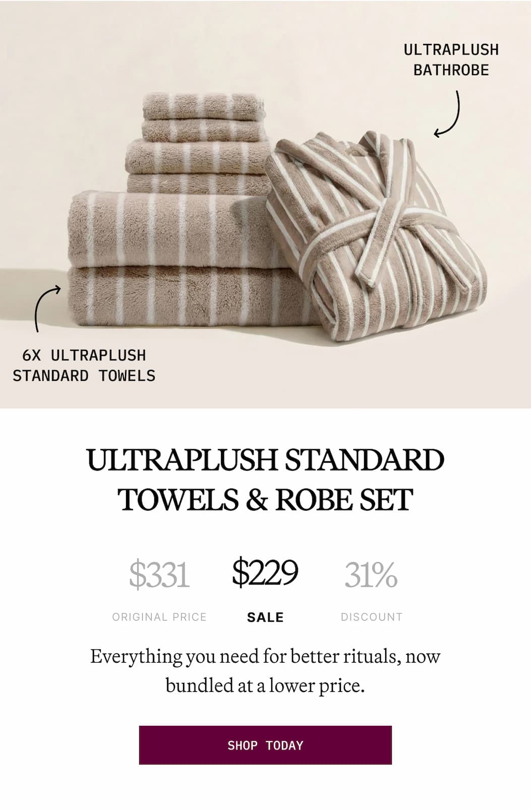 Ultraplush Standard Towels & Robe Set