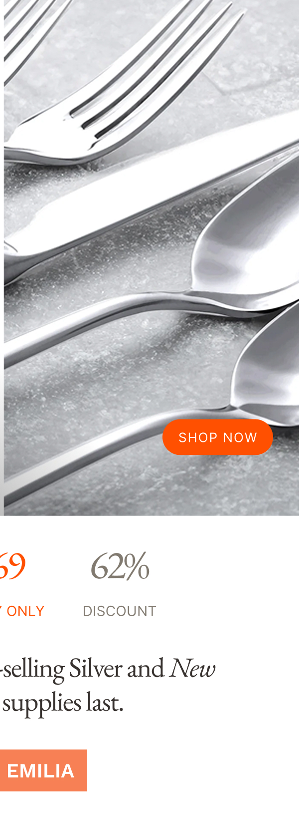 Emilia Mirror 20-Piece Flatware Set Silver