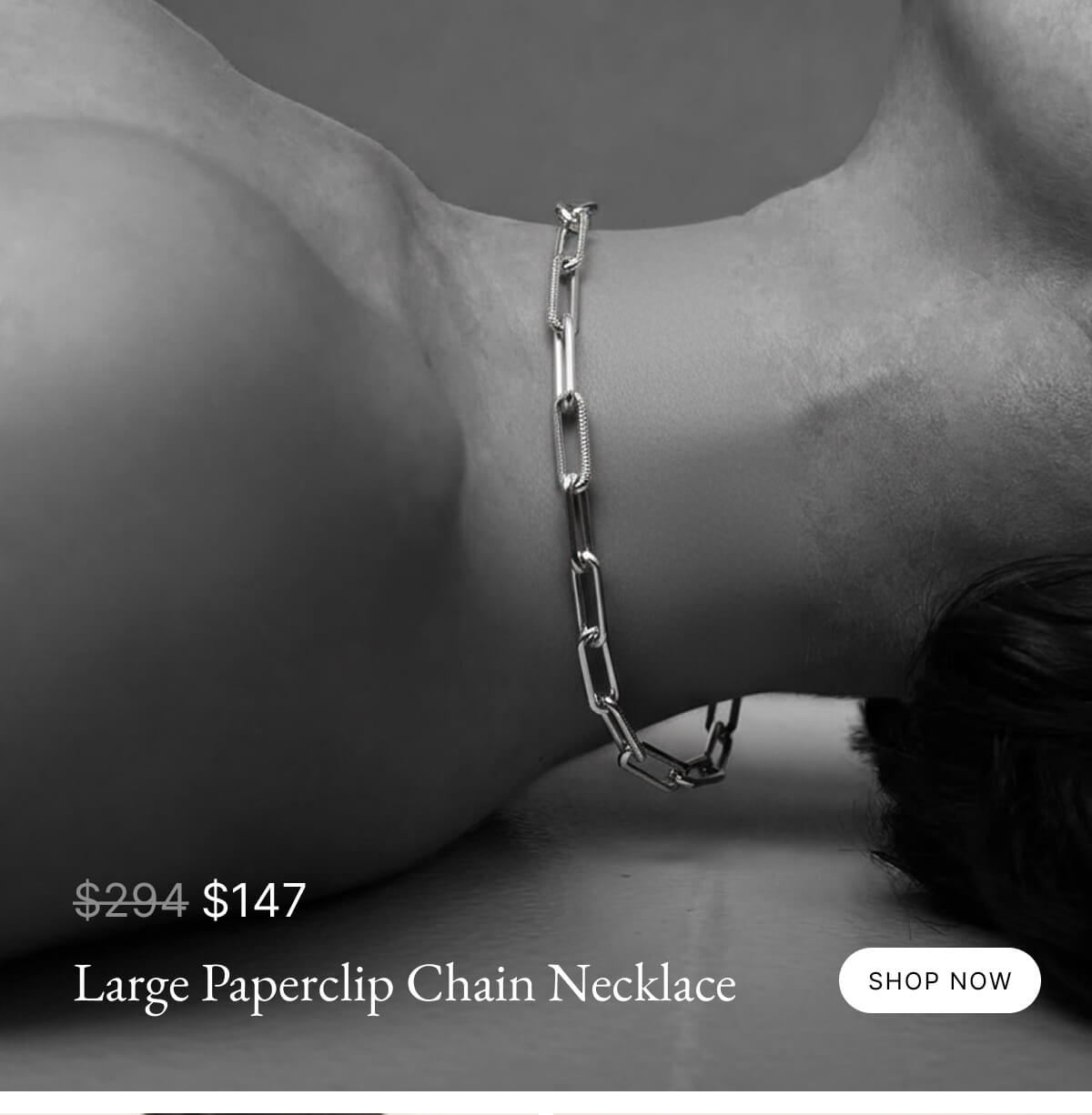 Large paperclip chain necklace