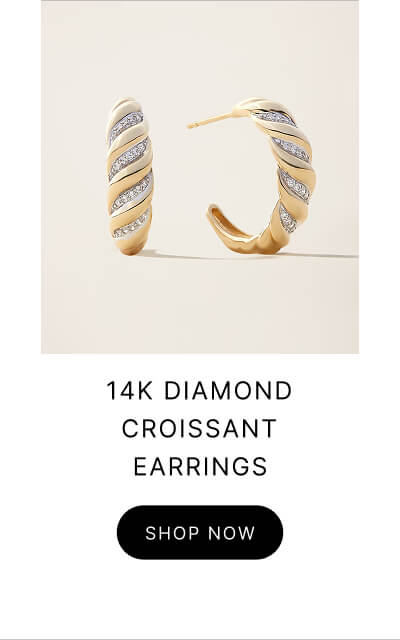 14K DIAMOND CROISSANT EARRINGS