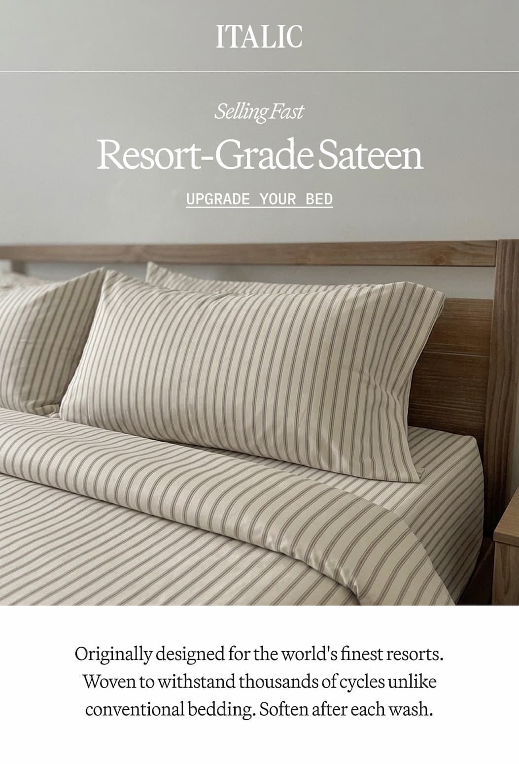 ITALIC | Selling Fast Resort-Grade Sateen UPGRADE YOUR BED