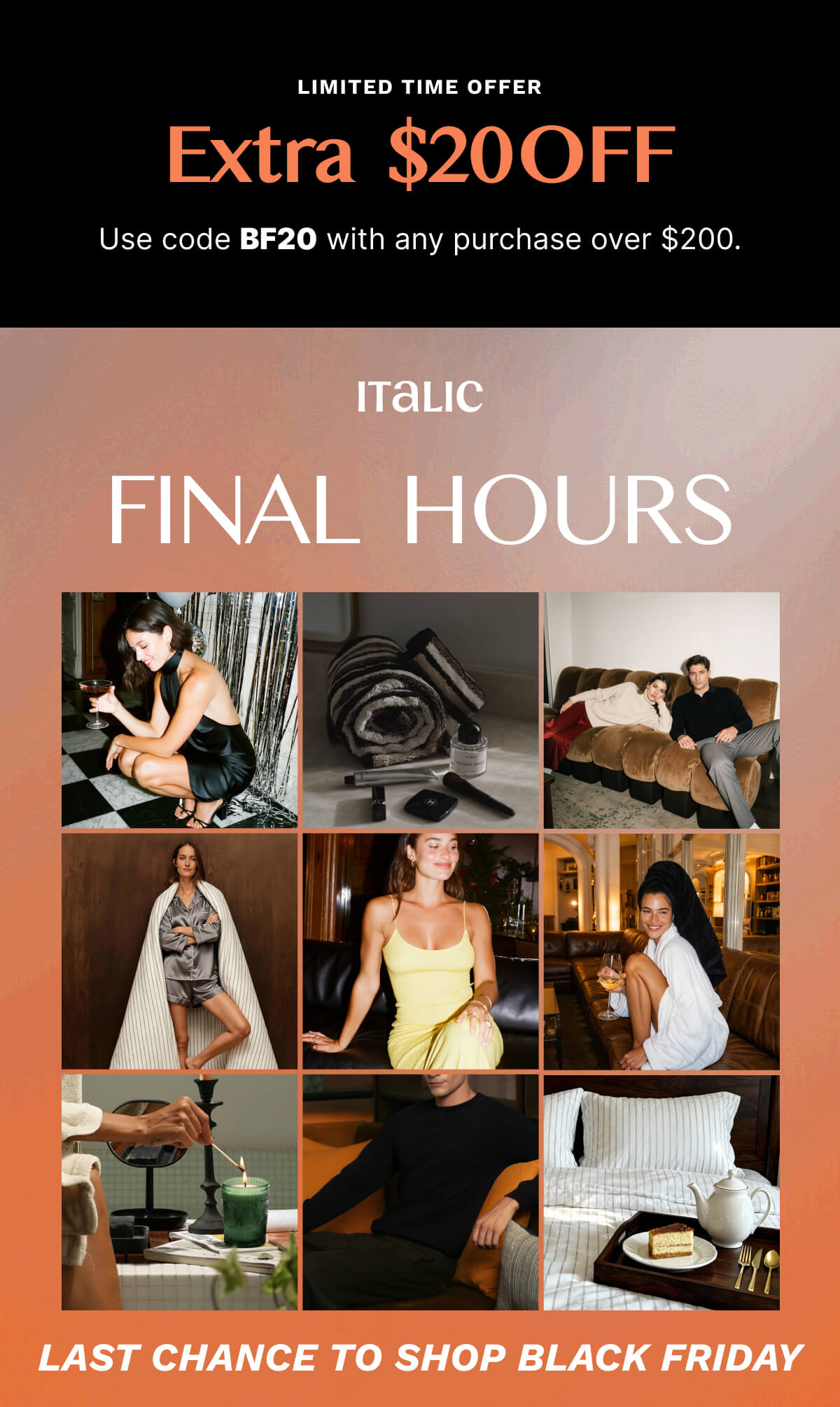 Italic | Life is Luxury | Last chance to shop black friday