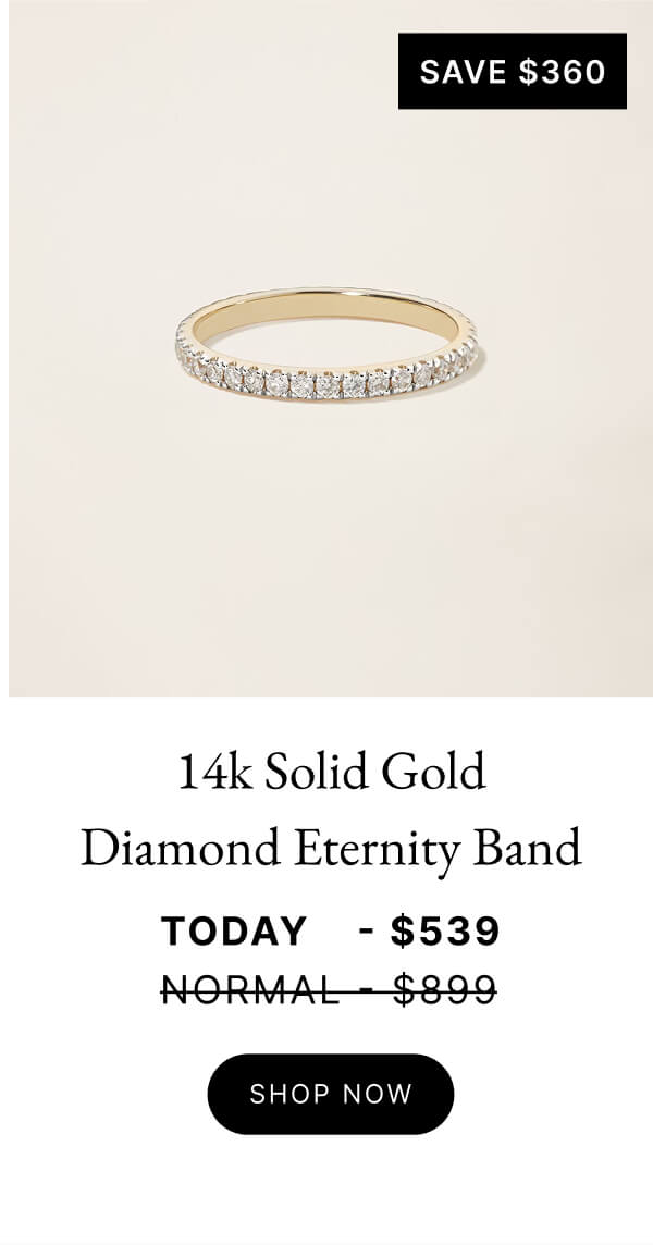 14k Solid Gold Diamond Eternity Band