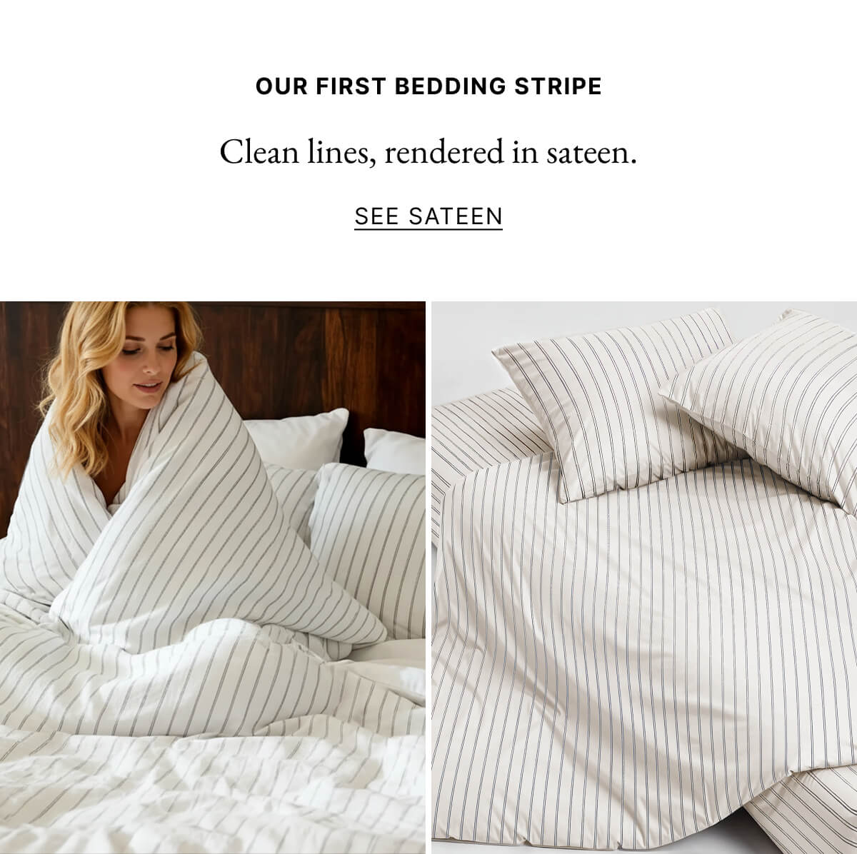 Sateen Bed Sheet in Stripes
