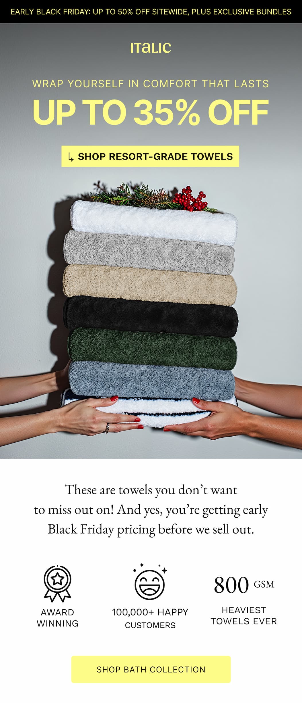 Italic | Life is Luxury | BLACK FRIDAY EXCLUSIVE BUNDLES