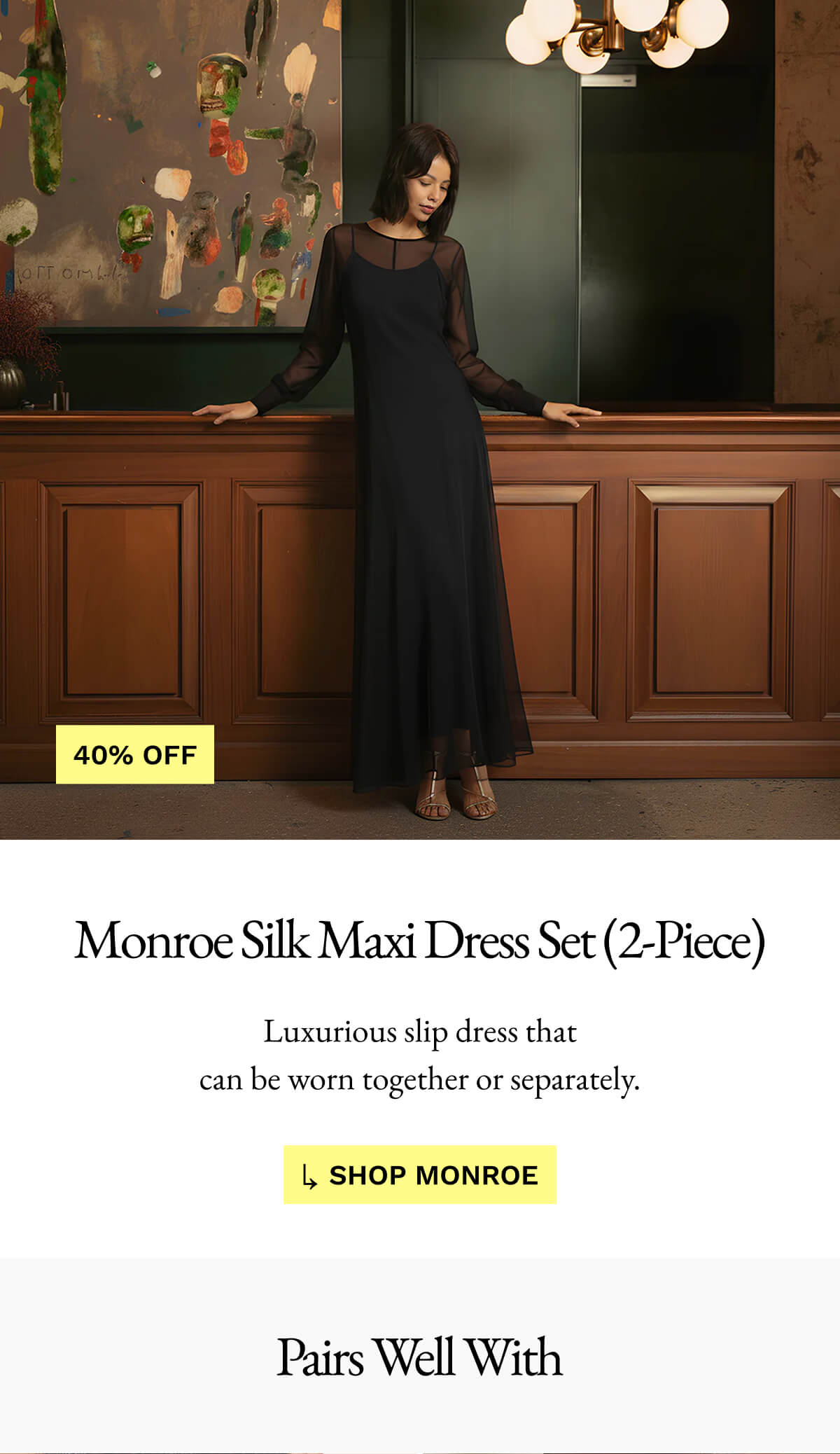 Monroe Silk Maxi Dress Set (2-Piece)