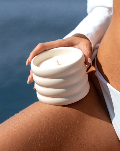 Ceramic Candle in Salted Rivage