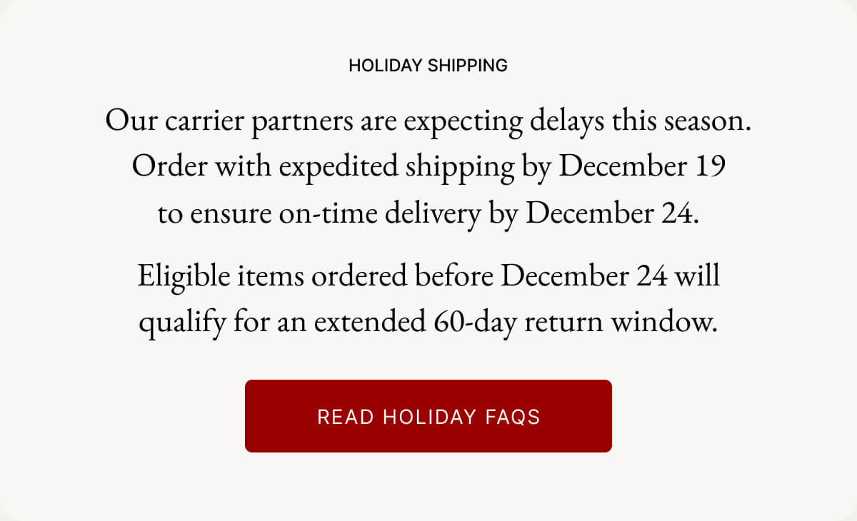 Holiday Shipping