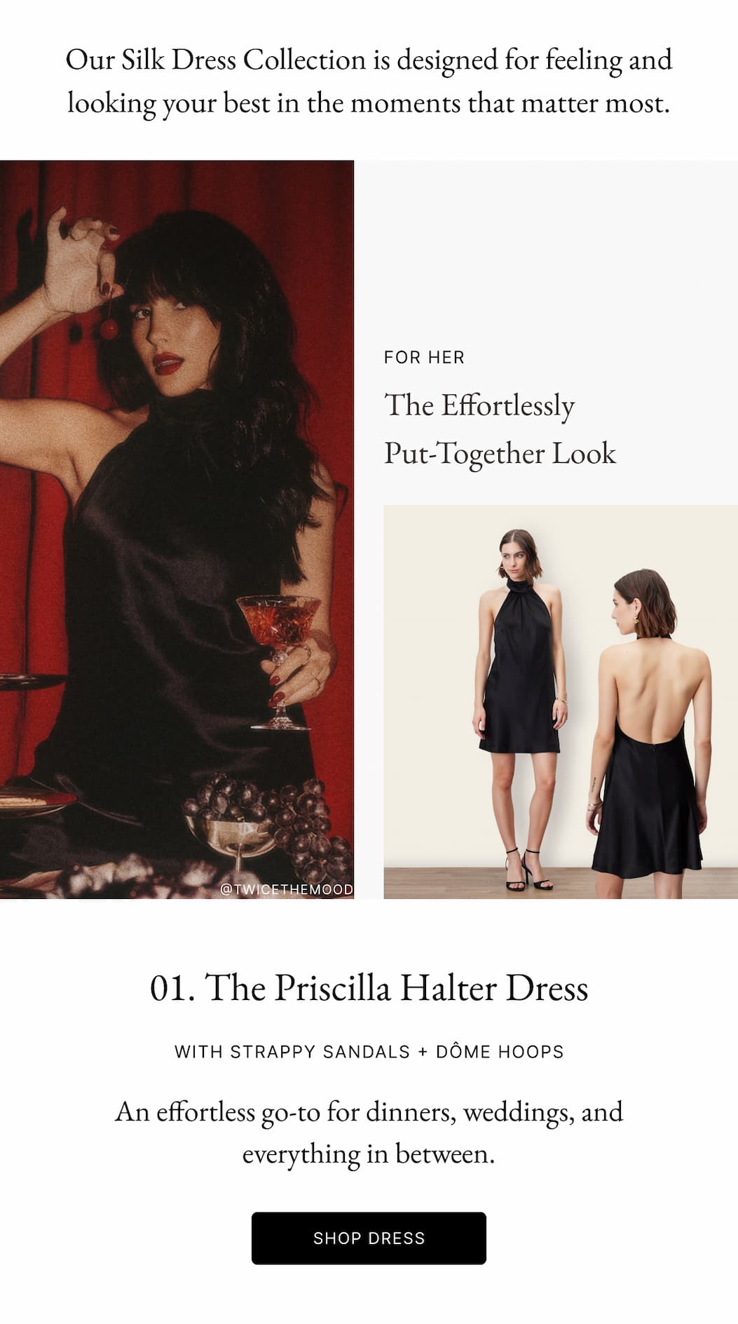 Priscilla Silk Halter Mini Dress