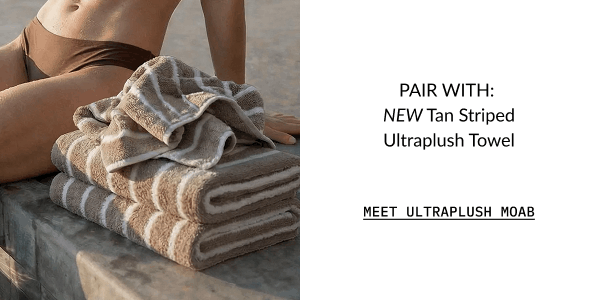 Tan Striped Ultraplush Towel