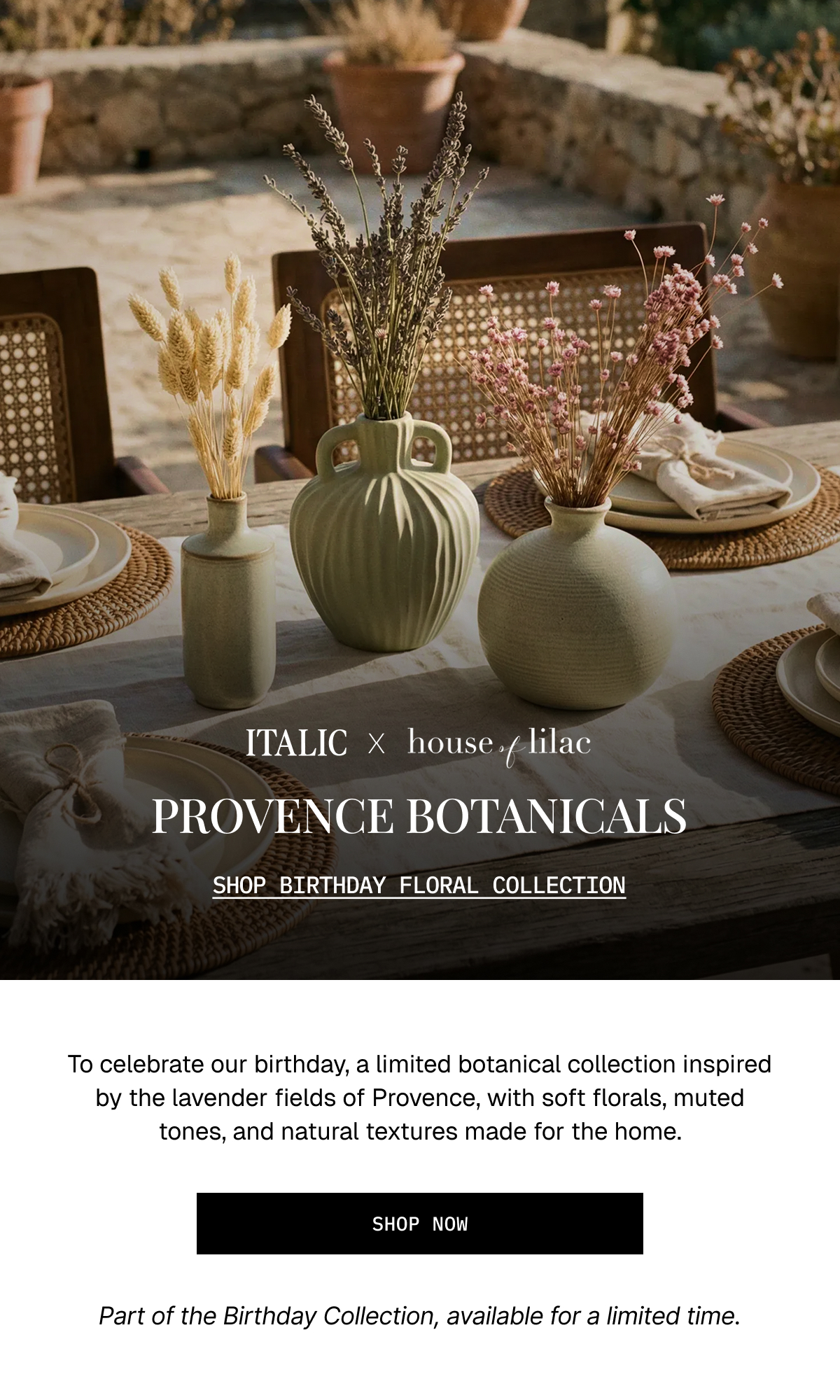 Italic x House of Lilac Provence Collection