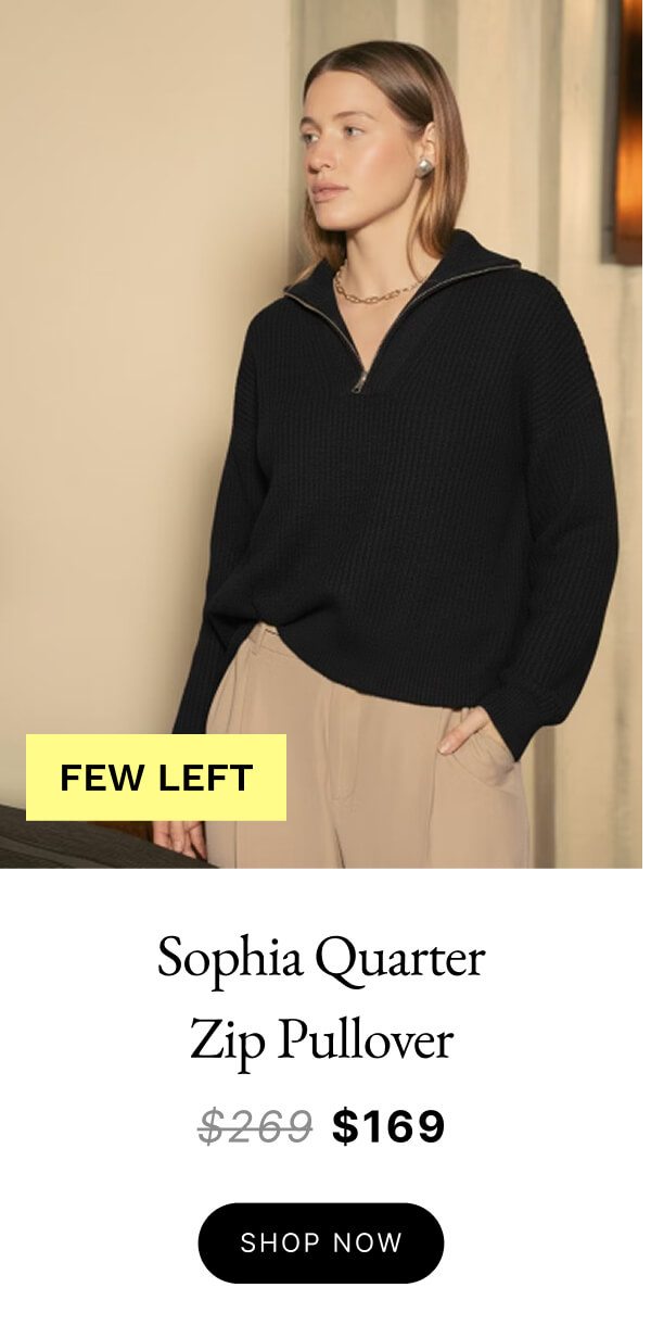 Sophia Chunky Cashmere Quarter Zip Pullover