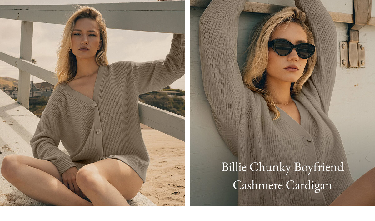 Billie Chunky Boyfriend Cashmere Cardigan