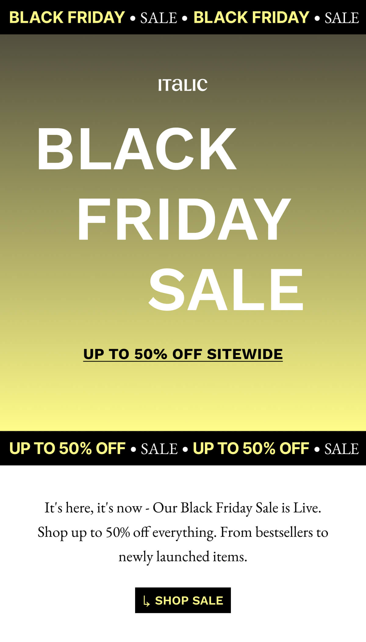 Italic | Life is Luxury | UP TO 50% OFF SITEWIDE