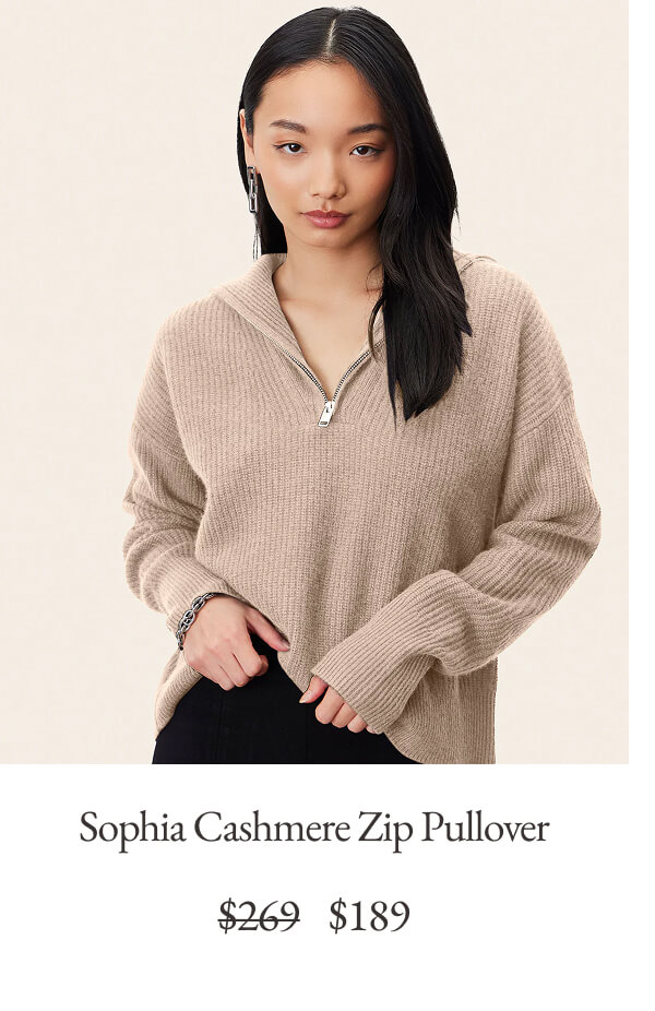 Sophia Cashmere Quarter Zip Pullover