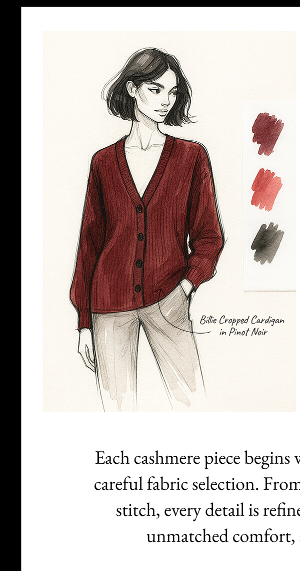 Billie Cropped Cardigan in Pinot Noir