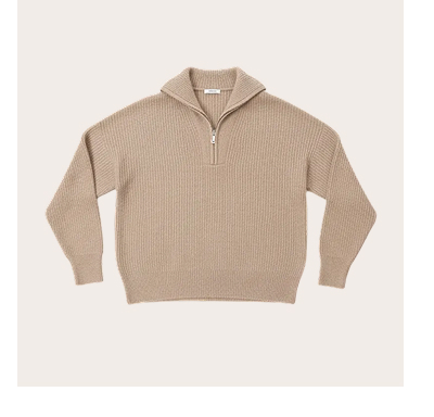 Sophia Chunky Cashmere Quarter Zip Pullover