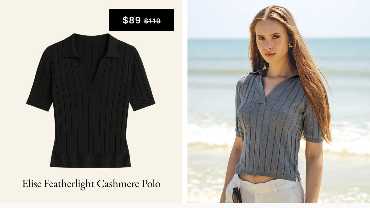 Elise Featherlight Cashmere Polo